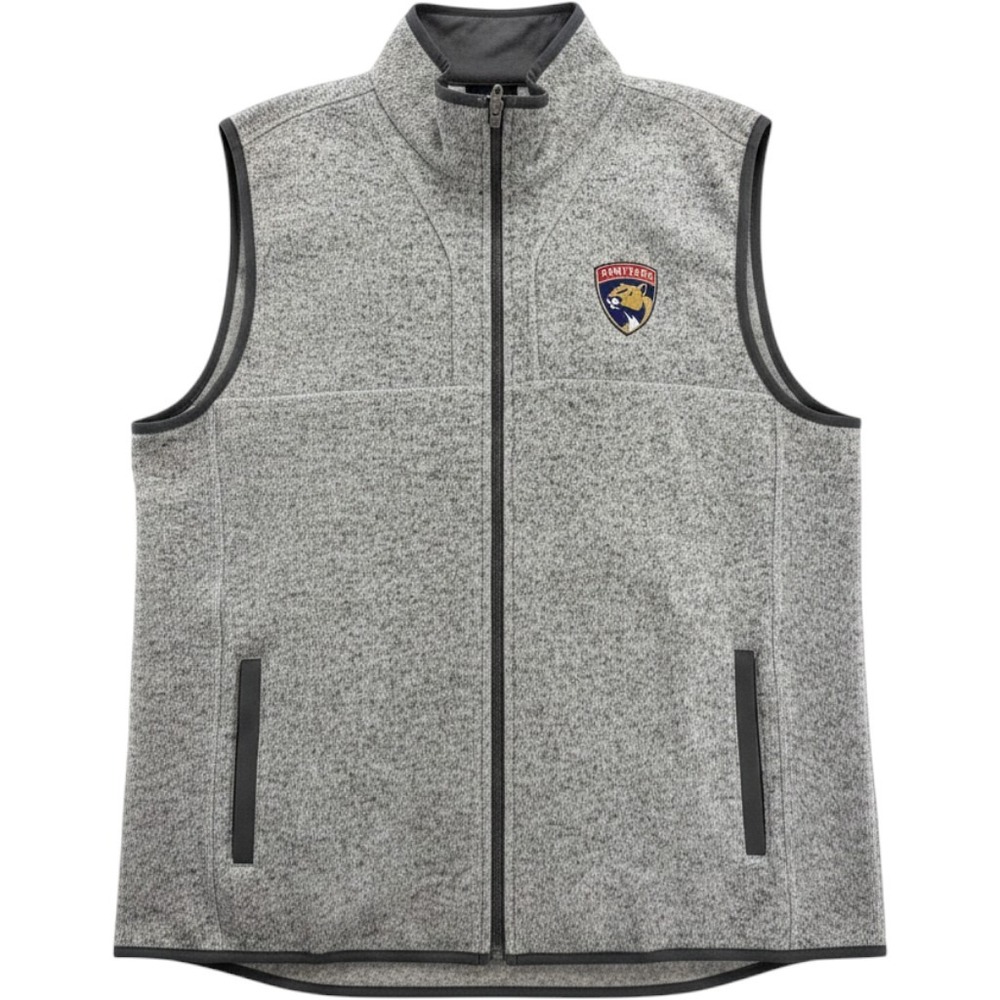 Antigua Florida Panthers NHL Grey Full Zip Sweater Fleece Vest Mens XL NEW